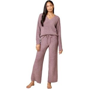 SOFTIES Waffle Marshmallow V-Neck Luxe Lounge Set